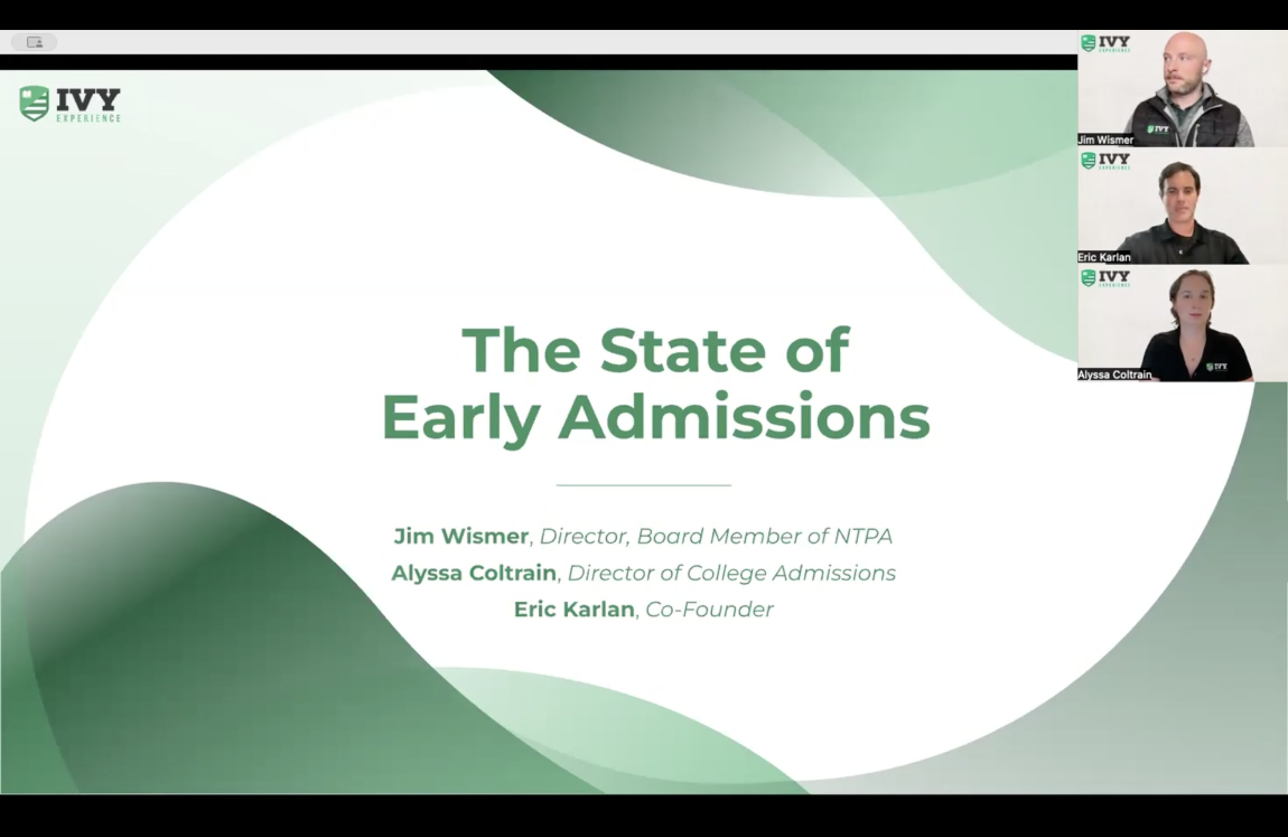 The State of Early Admissions - Ivy Experience